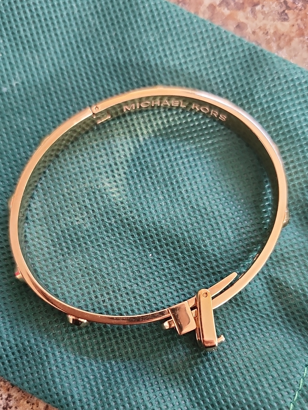 Michael Kors Gold Knot Hinged Bangle Bracelet - Rose Gold Color